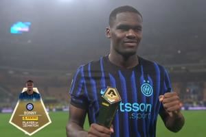 1射3传造4球!博尼当选国米4-1克雷莫内塞全场最佳球员